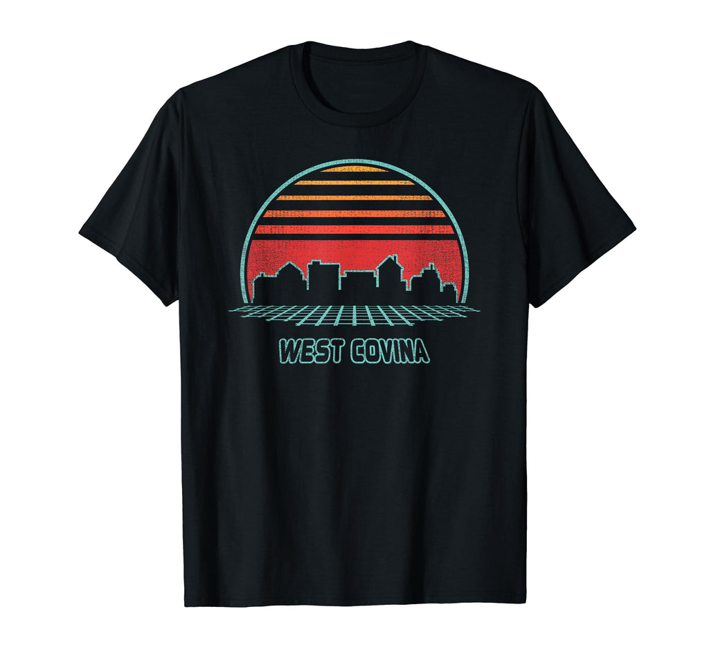 West Covina City Skyline 80S T-Shirt - Aesthetic Graphic Men Women - T-Shirt, Sweatshirt, Hoodie