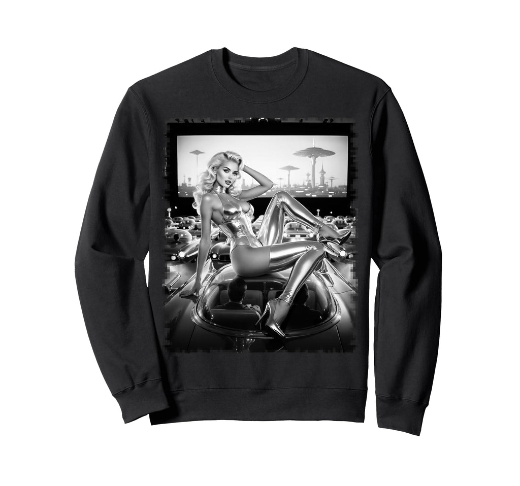 Hot Blonde Bombshell Atomic Pinup Sweatshirt - Minimalist Print Men Women - T-Shirt, Sweatshirt, Hoodie
