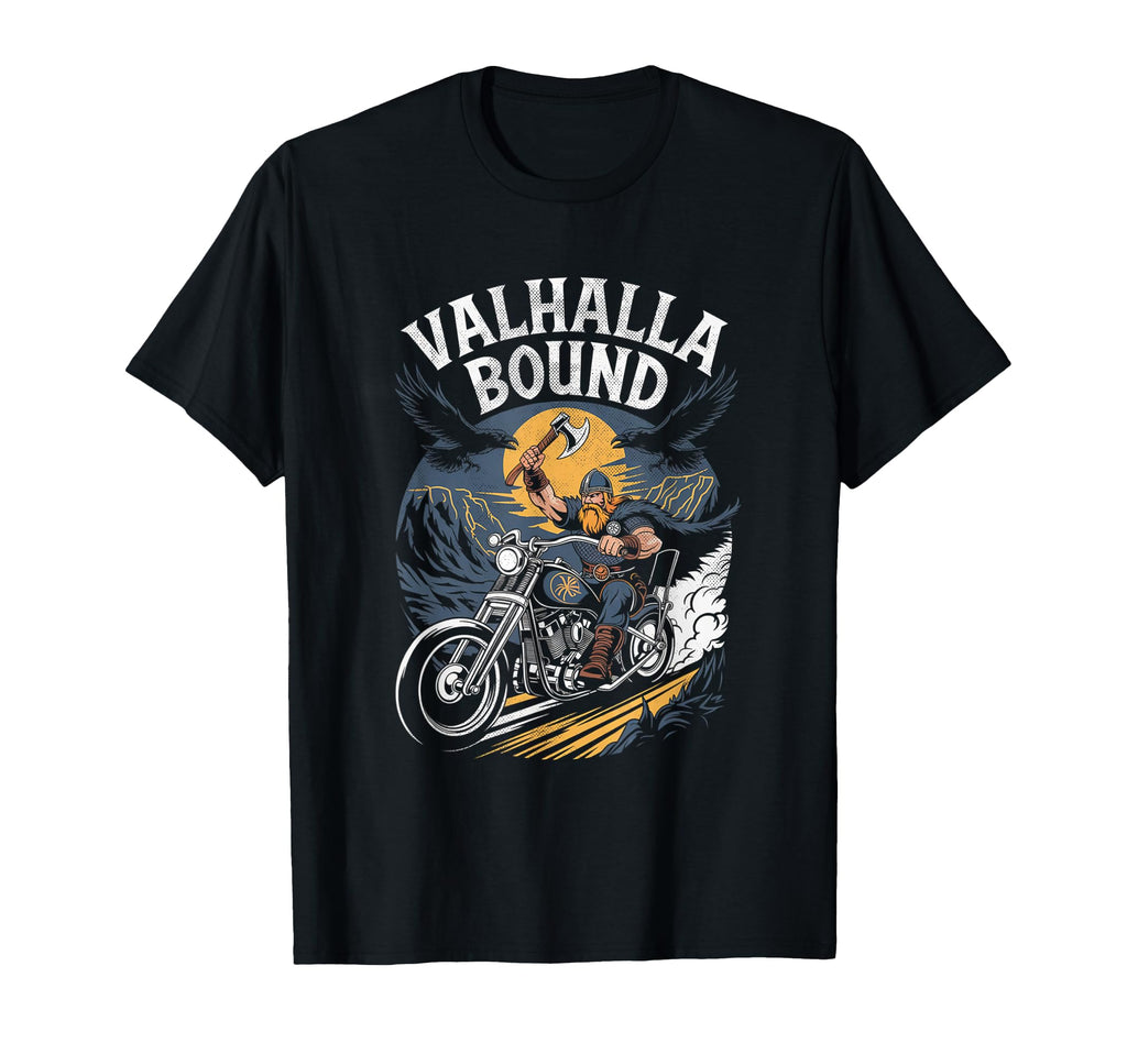 Valhalla Bound Motorcycle Biker T-Shirt - Custom Art Print Men Women - T-Shirt, Sweatshirt, Hoodie