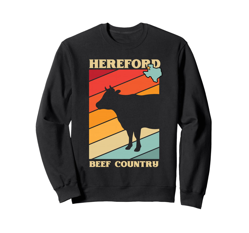 Hereford Texas Beef Country Western Sweatshirt - Aesthetic Graphic Unisex - T-Shirt, Sweatshirt, Hoodie