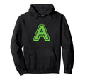 Bold Letter Green Outline Alphabet Hoodie - Fun Novelty Design Men Women - T-Shirt, Sweatshirt, Hoodie