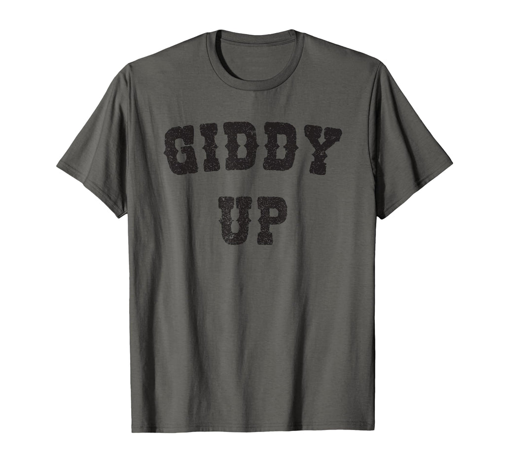 Giddy Up Black Cowboy Cowgirl T-Shirt - Casual Everyday Wear for Adults - T-Shirt, Sweatshirt, Hoodie
