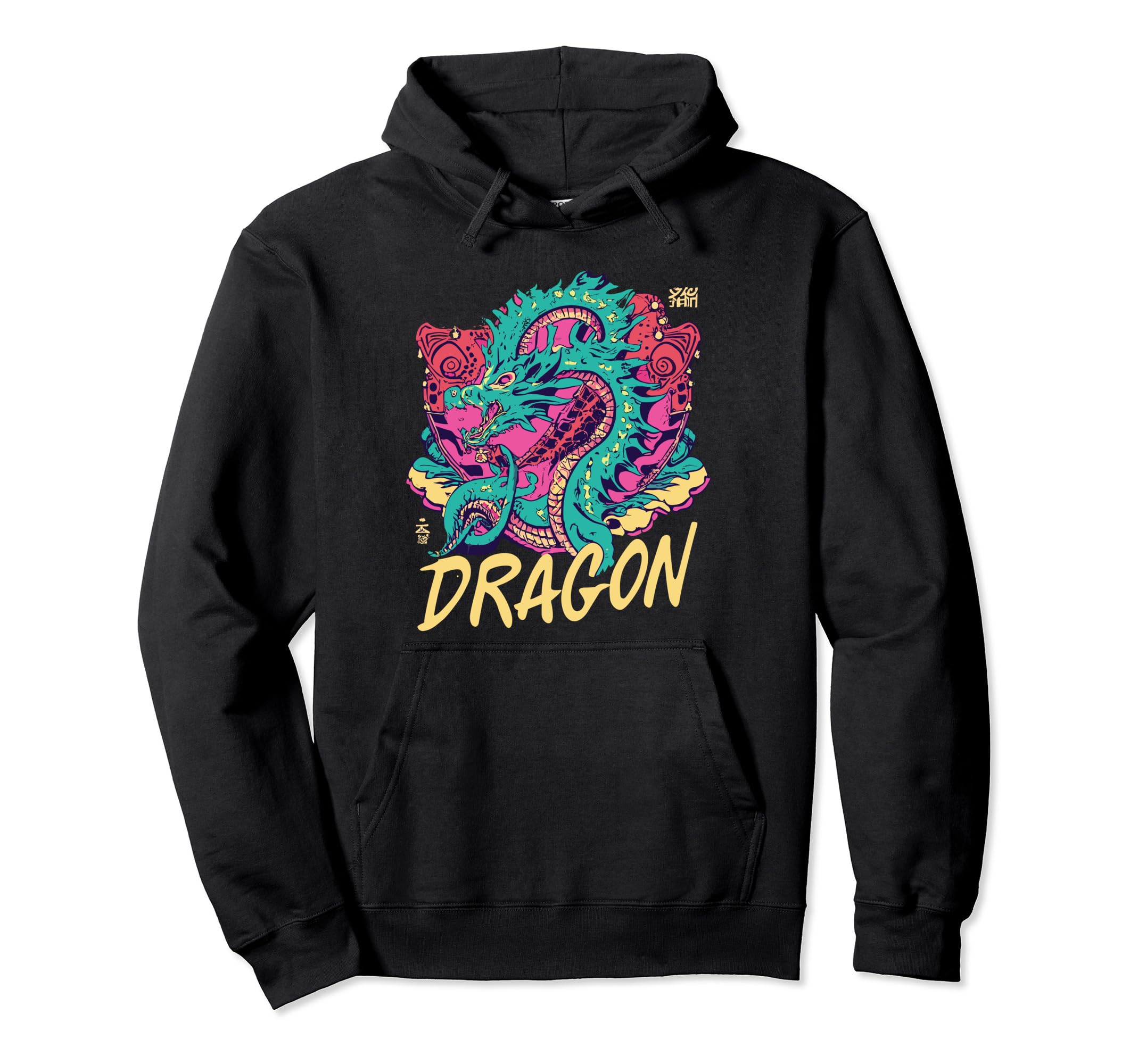 Dragon Techno Vaporwave Anime Futuristic Hoodie - Unique Graphic Men Women - T-Shirt, Sweatshirt, Hoodie