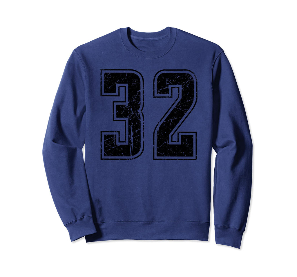 Number 32 Distressed Grunge Sweatshirt - Streetwear Style for Adults - T-Shirt, Sweatshirt, Hoodie