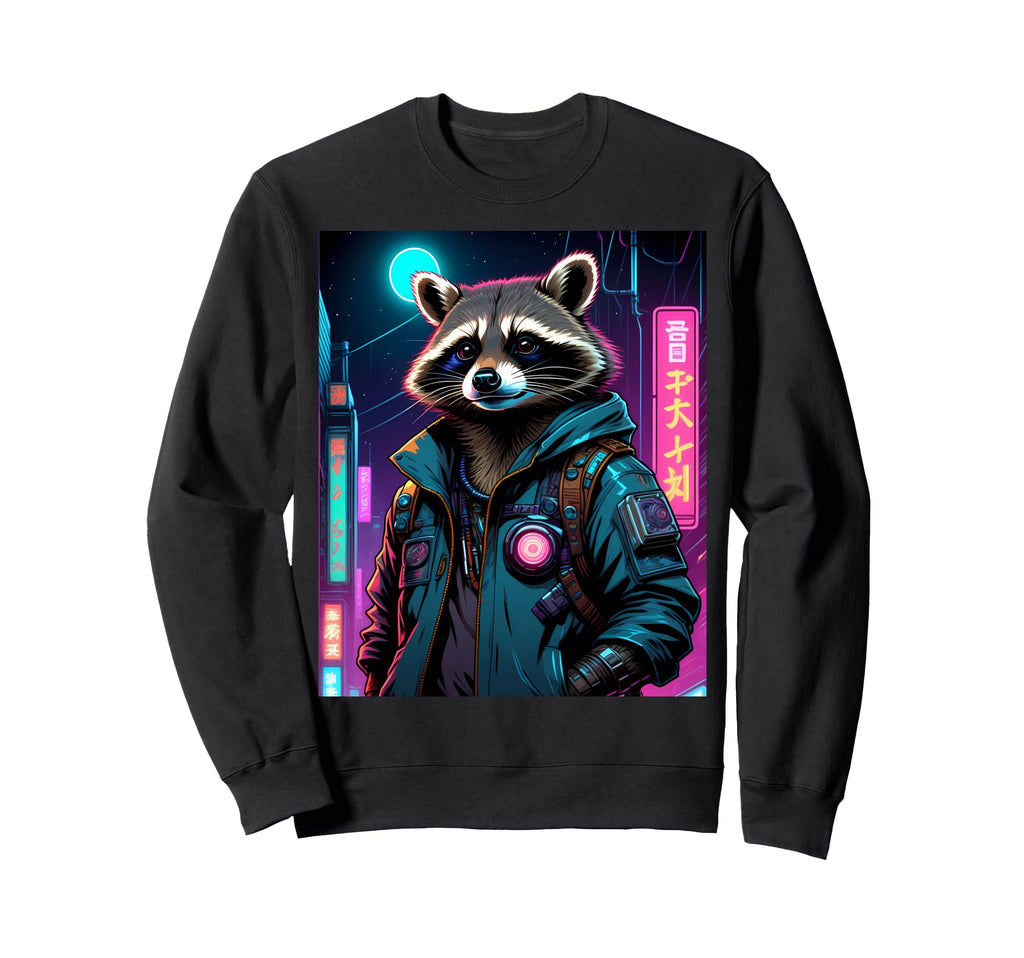 Vaporwave Raccoon 80S Synthwave Sweatshirt - Minimalist Print Unisex - T-Shirt, Sweatshirt, Hoodie