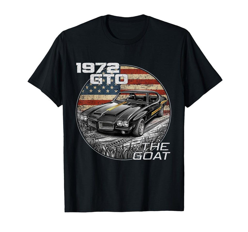 72 1972 Gto American Flag Silhouette T-Shirt - Minimalist Print Unisex - T-Shirt, Sweatshirt, Hoodie