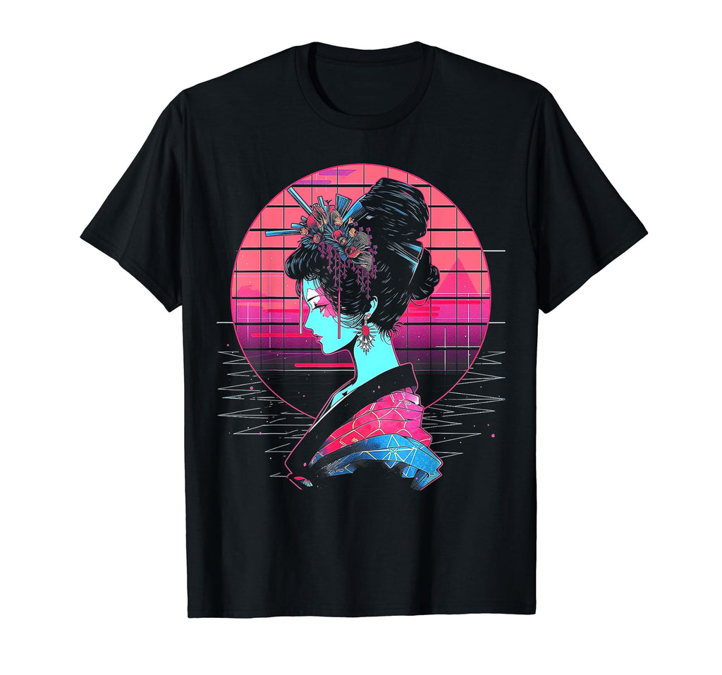 Vaporwave Geisha 80S Synthwave 32 T-Shirt - Novelty Apparel Men Women - T-Shirt, Sweatshirt, Hoodie