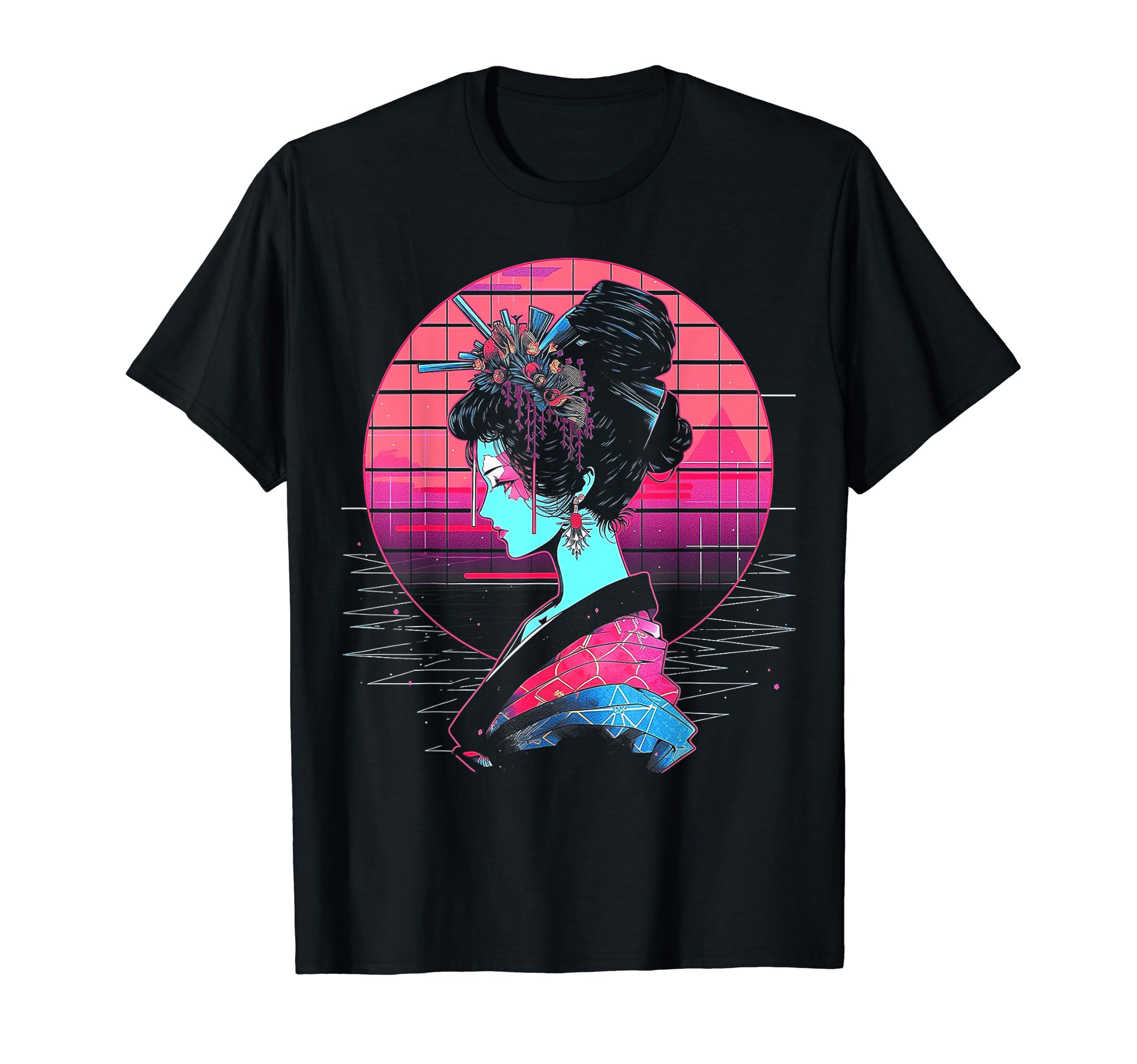 Vaporwave Geisha 80S Synthwave 32 T-Shirt - Novelty Apparel Men Women - T-Shirt, Sweatshirt, Hoodie
