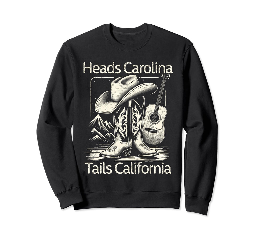 Heads Carolina Tail California Country Sweatshirt - Custom Art Print Unisex - T-Shirt, Sweatshirt, Hoodie