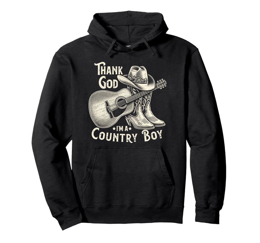 Thank God Im Country Music Cowboy Western Hoodie - Trendy Graphic Men Women - T-Shirt, Sweatshirt, Hoodie
