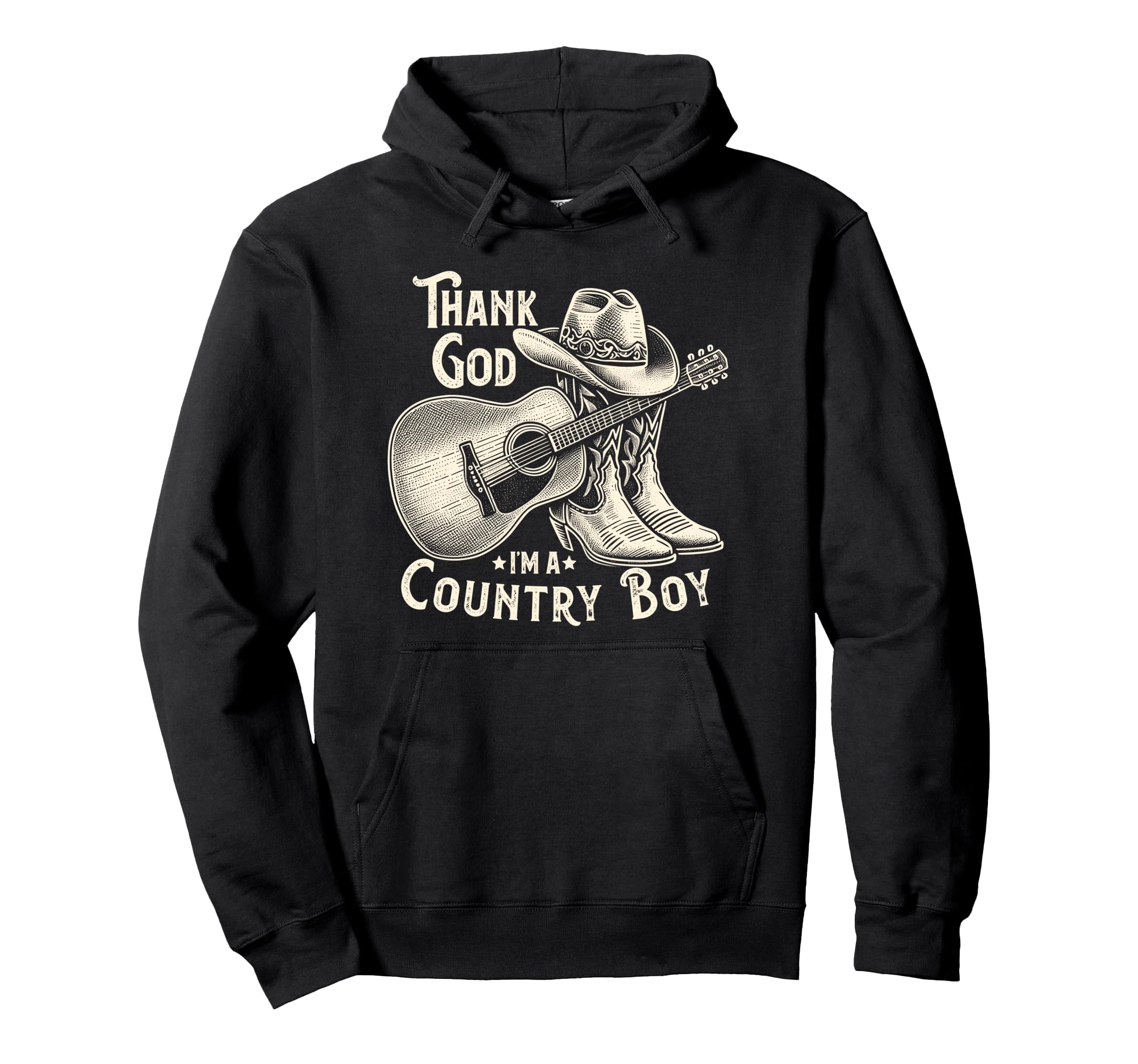 Thank God Im Country Music Cowboy Western Hoodie - Trendy Graphic Men Women - T-Shirt, Sweatshirt, Hoodie