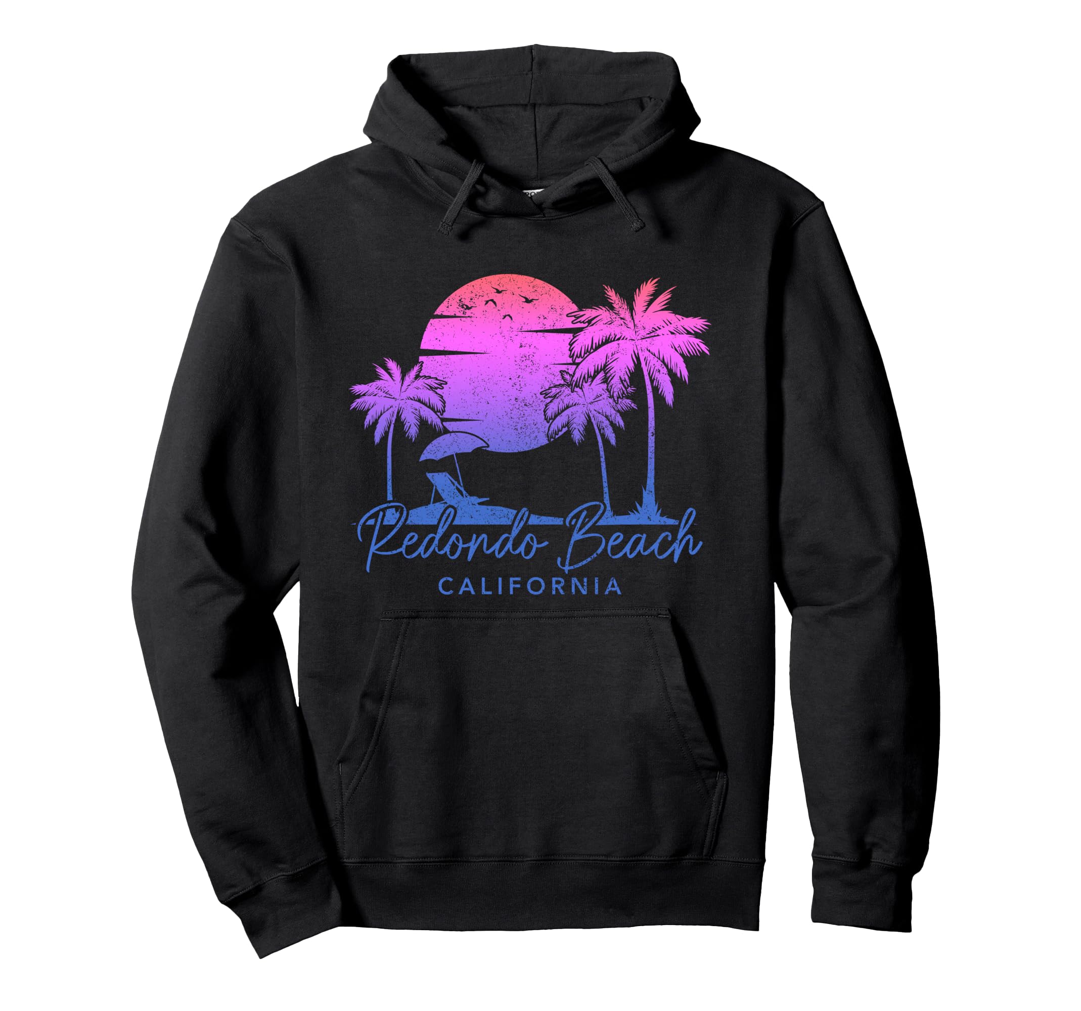 Redondo Beach California Surf Sunset Hoodie - Aesthetic Graphic Unisex - T-Shirt, Sweatshirt, Hoodie