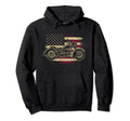 Motorcycle American Flag Hoodie - Graphic Print Men Women - T-Shirt, Sweatshirt, Hoodie