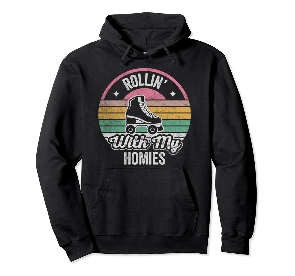 Rollin My Homies Roller Skating Hoodie - Minimalist Print Unisex - T-Shirt, Sweatshirt, Hoodie