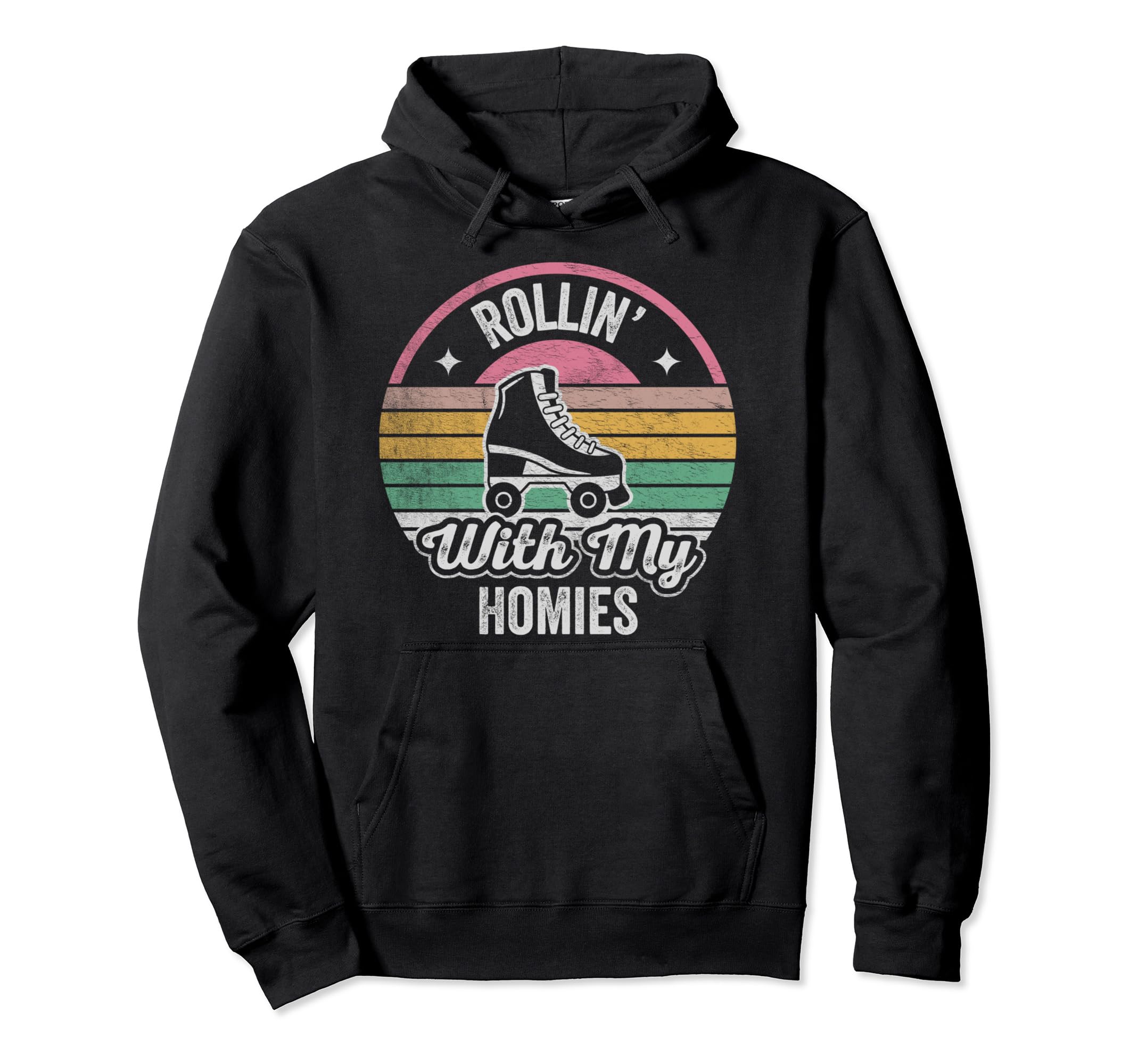 Rollin My Homies Roller Skating Hoodie - Minimalist Print Unisex - T-Shirt, Sweatshirt, Hoodie