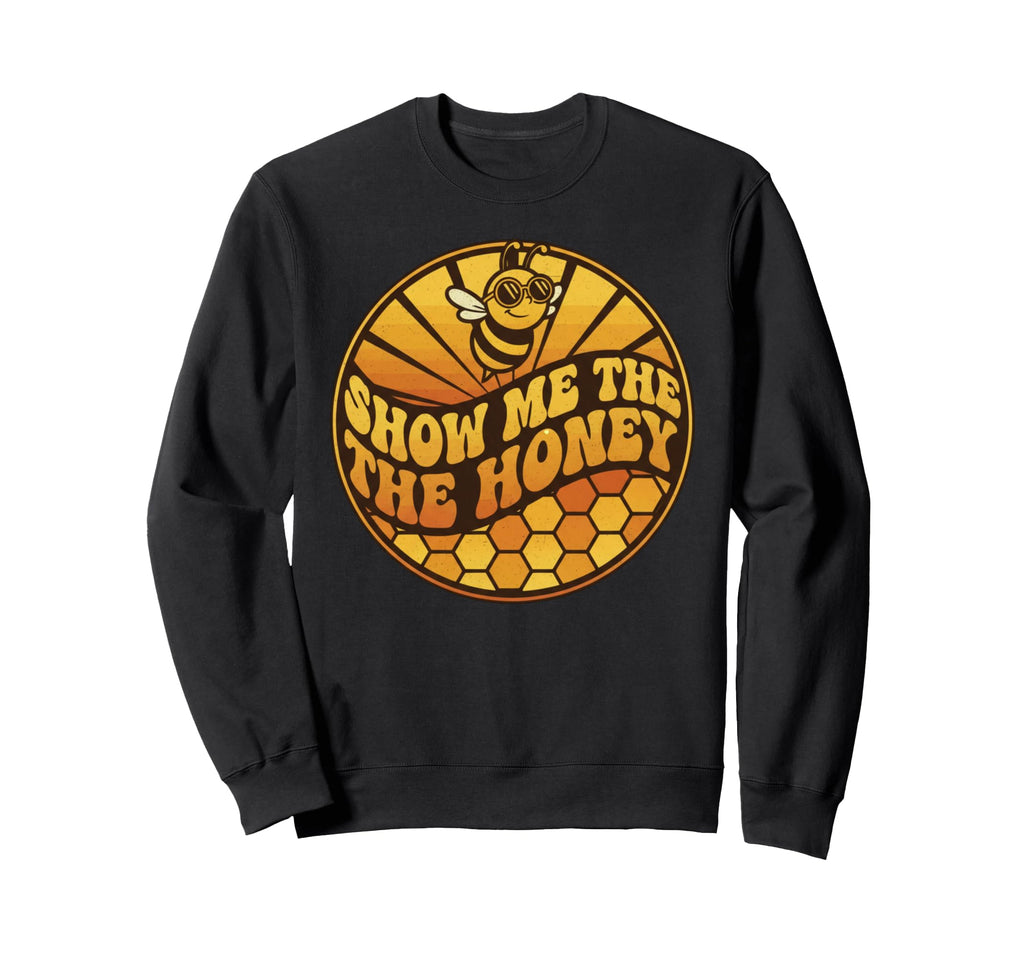 Sweet Honey Vibe Bee 70S Groovy Sweatshirt - Trendy Graphic Men Women - T-Shirt, Sweatshirt, Hoodie