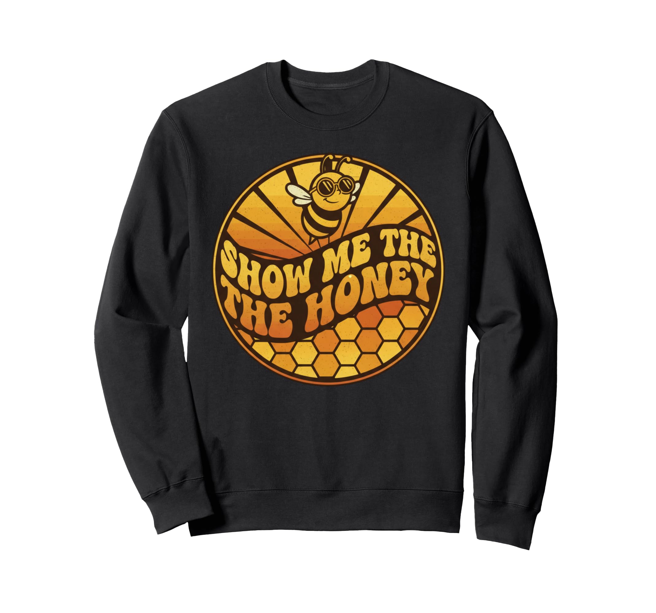 Sweet Honey Vibe Bee 70S Groovy Sweatshirt - Trendy Graphic Men Women - T-Shirt, Sweatshirt, Hoodie