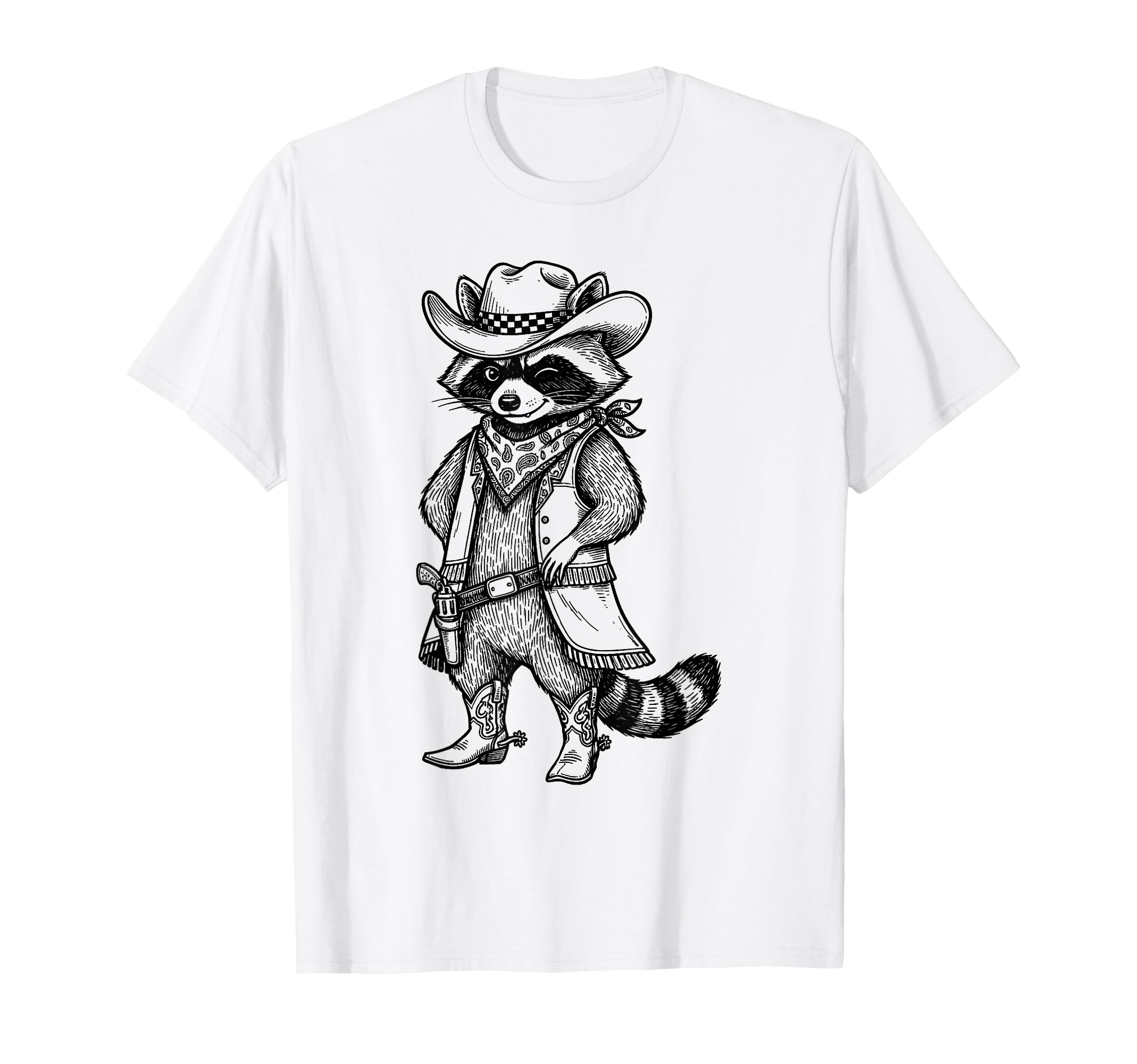 Raccoon Cowboy Cowgirl Western Country T-Shirt - Novelty Apparel Men Women - T-Shirt, Sweatshirt, Hoodie