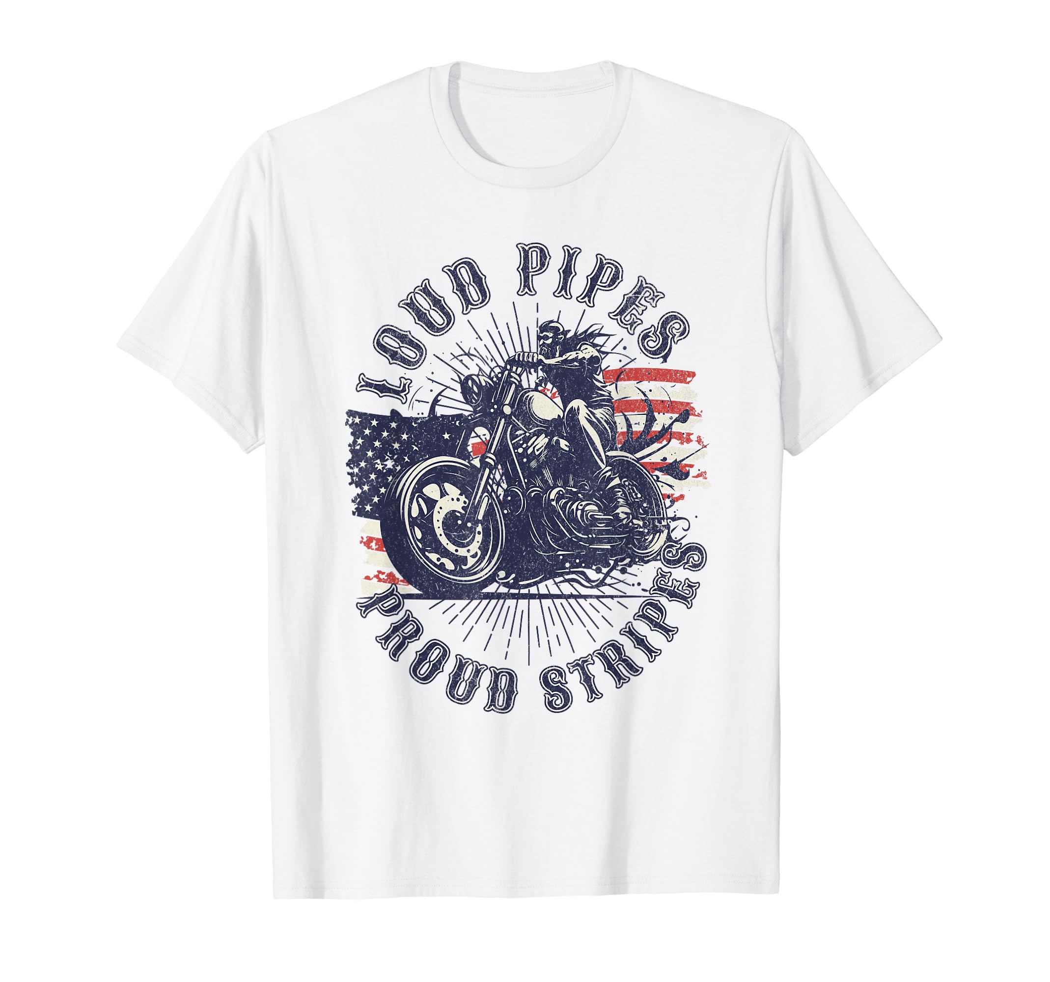 Patriotic Old Biker American Us Flag T-Shirt - Novelty Apparel for Adults - T-Shirt, Sweatshirt, Hoodie
