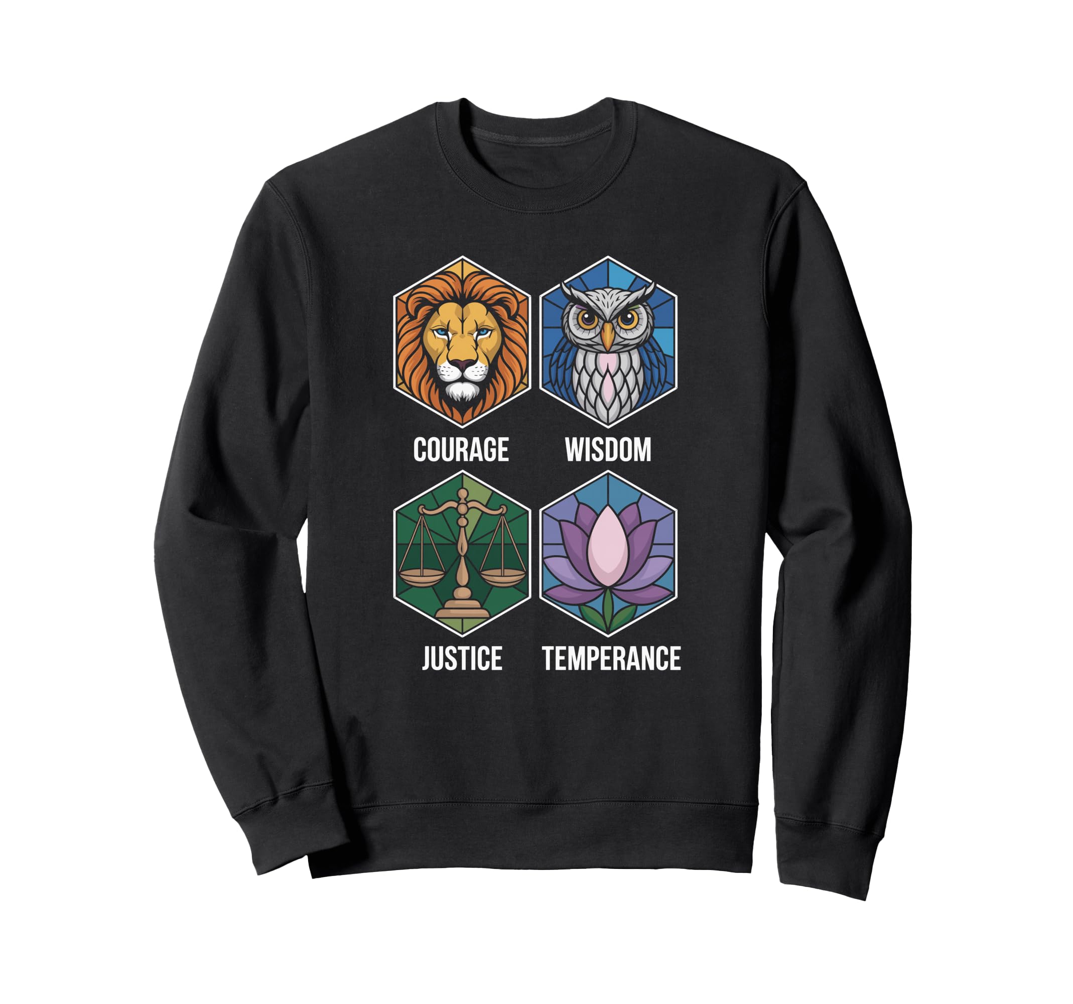 Four Stoic Virtues Daily Meditation Sweatshirt - Graphic Print Unisex - T-Shirt, Sweatshirt, Hoodie