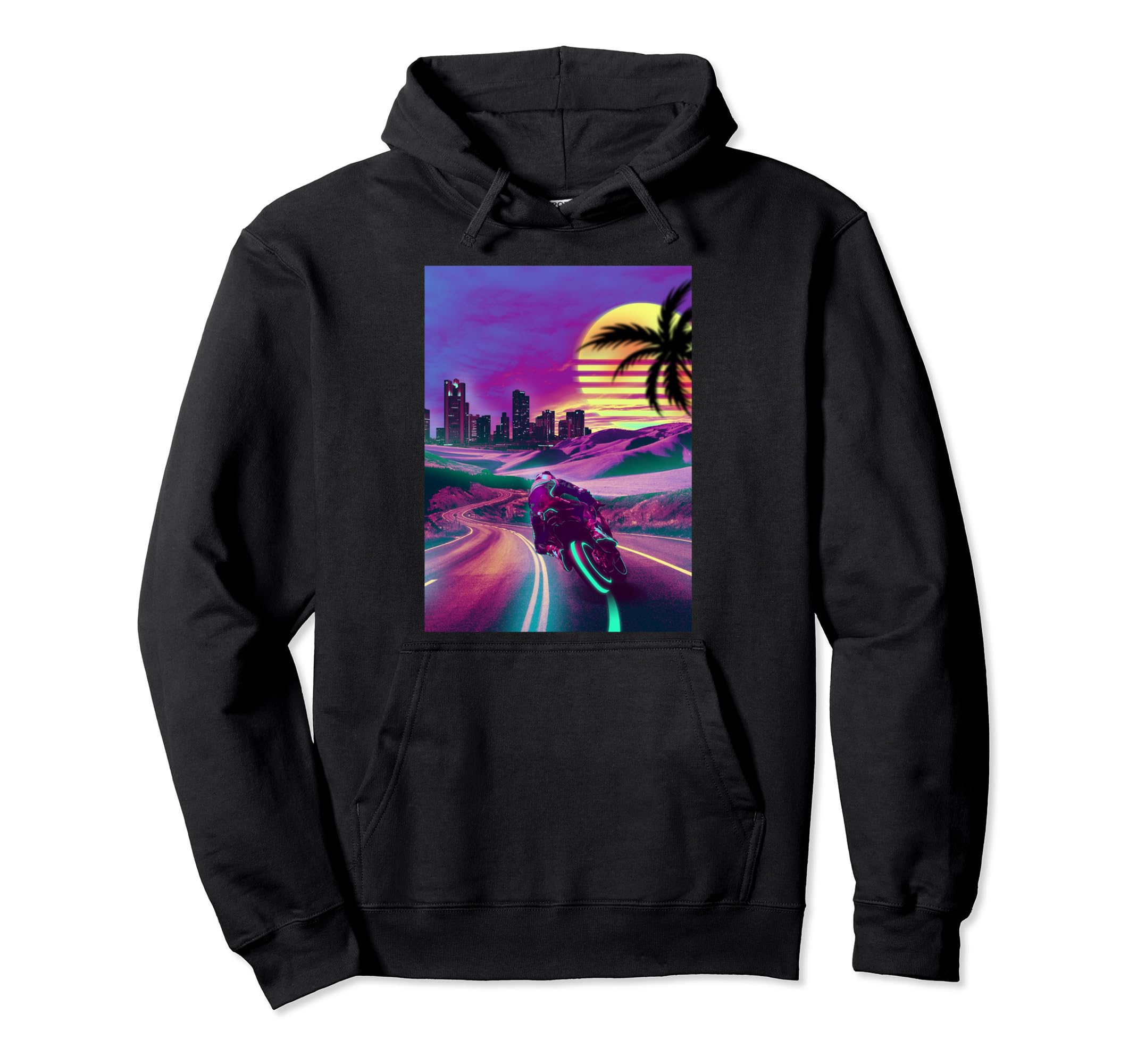 Outrun Vaporwave 80S Synthwave Hoodie - Fun Novelty Design Unisex - T-Shirt, Sweatshirt, Hoodie
