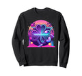 Synthwave Four Leaf Clover 80S Sweatshirt - Unique Graphic Unisex - T-Shirt, Sweatshirt, Hoodie