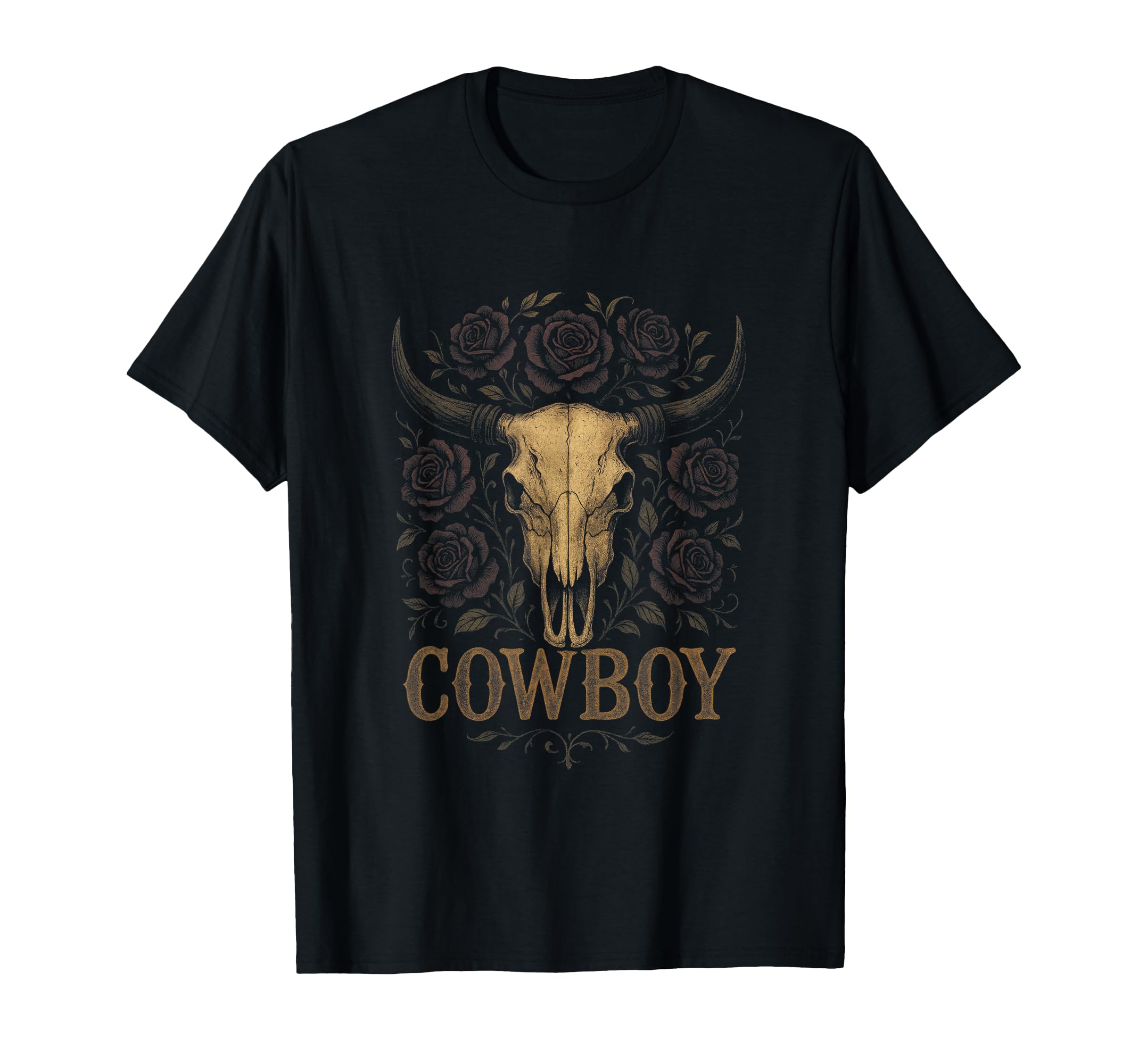 Cowboy Skull Rodeo Western T-Shirt - Aesthetic Graphic for Adults - T-Shirt, Sweatshirt, Hoodie