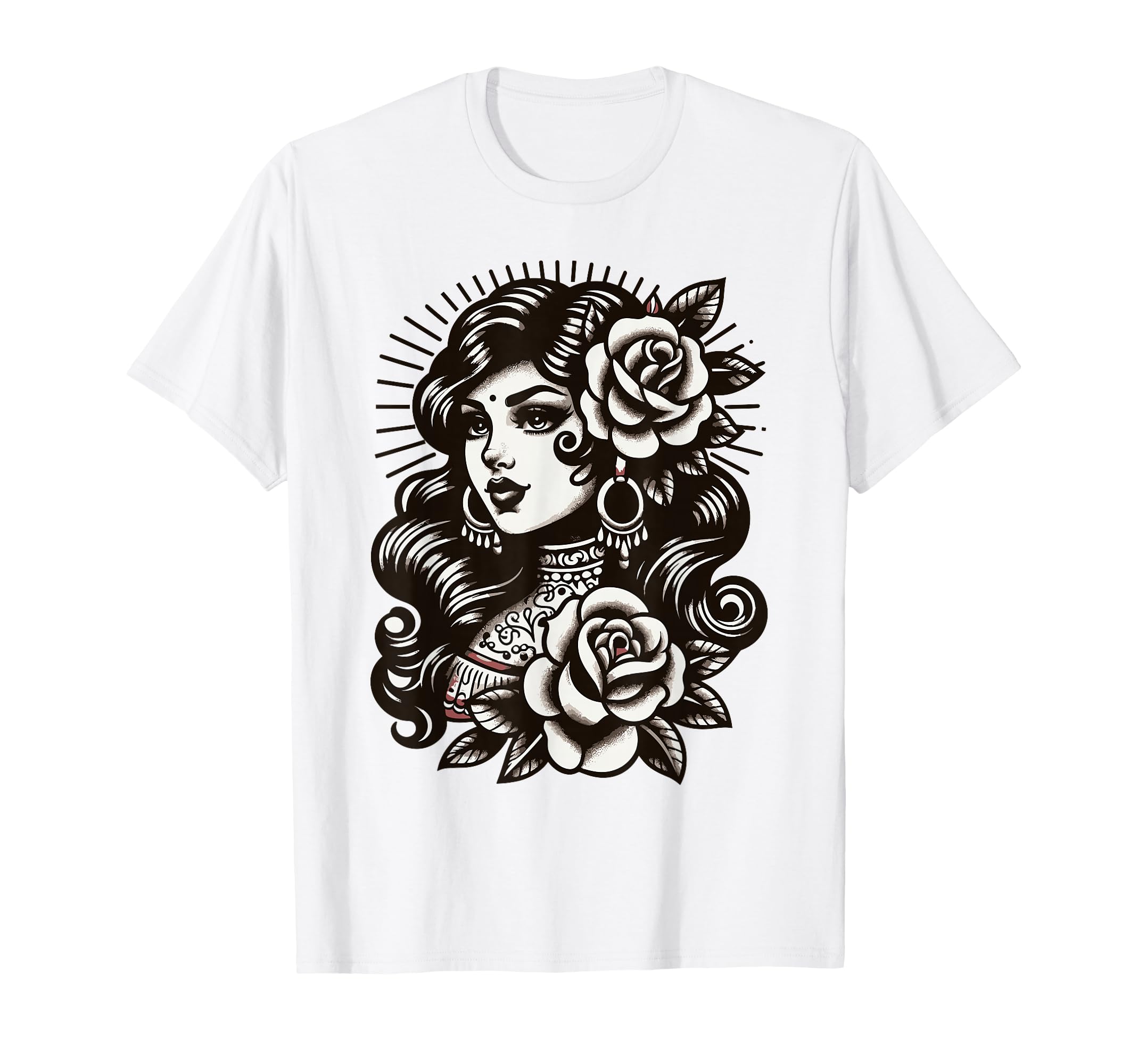 Gypsy Lady Tattoo T-Shirt - Aesthetic Graphic Men Women - T-Shirt, Sweatshirt, Hoodie