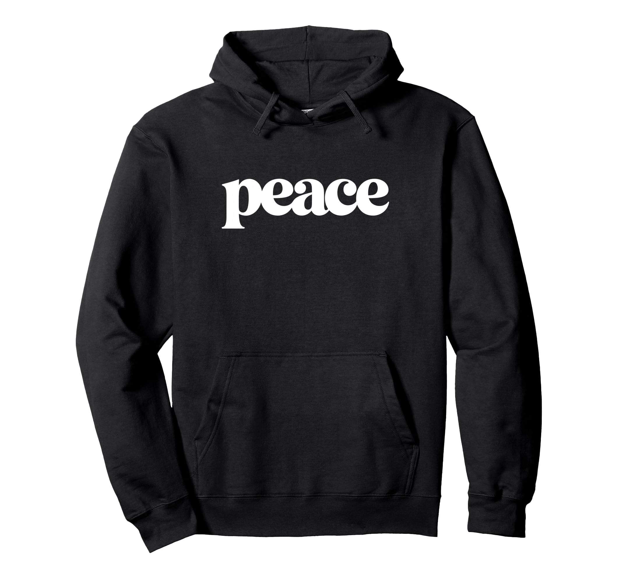 Peace Groovy Typography Minimal Word Art Hoodie - Unique Graphic for Adults - T-Shirt, Sweatshirt, Hoodie