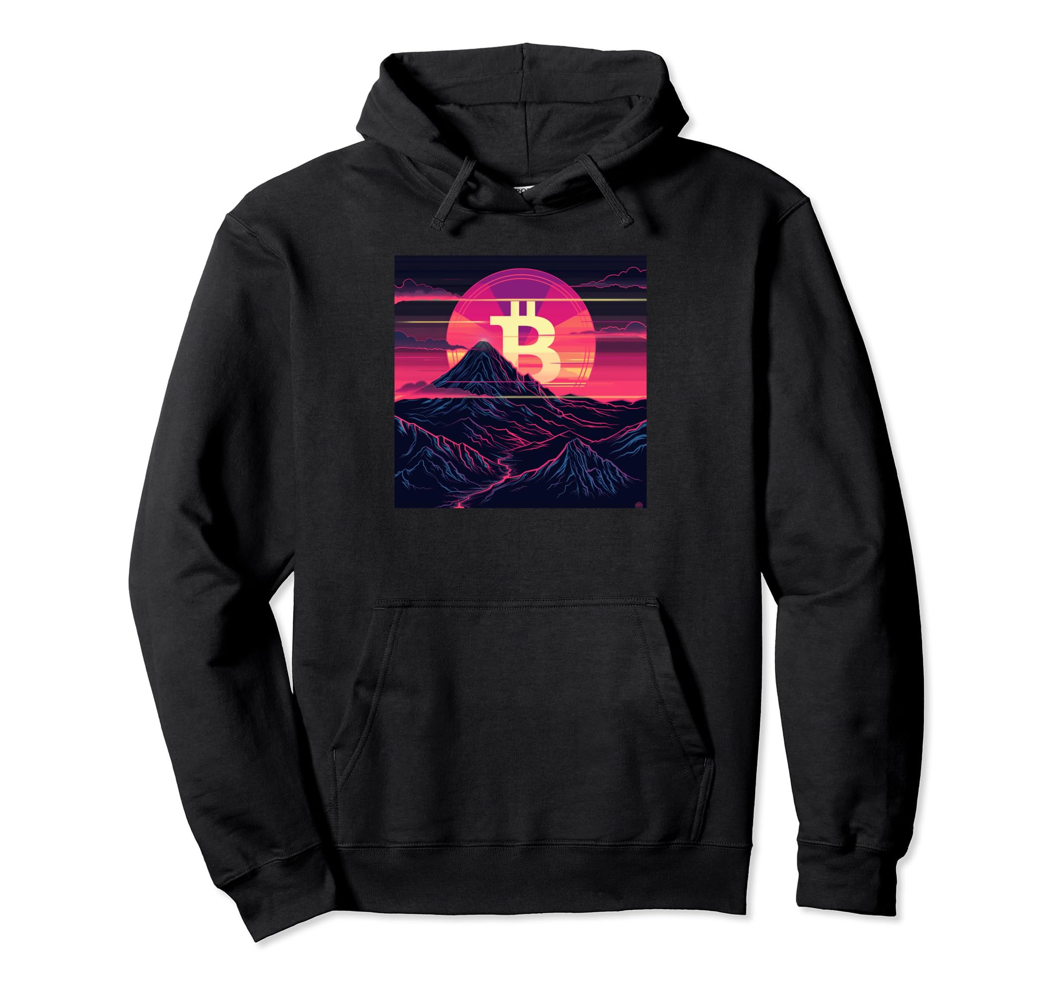 Bitcoin Vaporwave Aesthetic 80S Crypto Hoodie - Fun Novelty Design Unisex - T-Shirt, Sweatshirt, Hoodie
