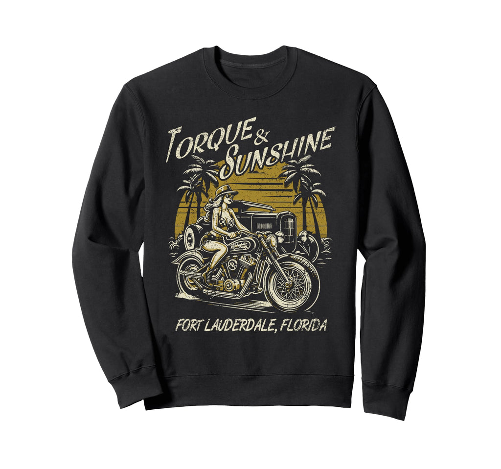 Fort Lauderdale Florida Motorcycle Sweatshirt - Minimalist Print Men Women - T-Shirt, Sweatshirt, Hoodie