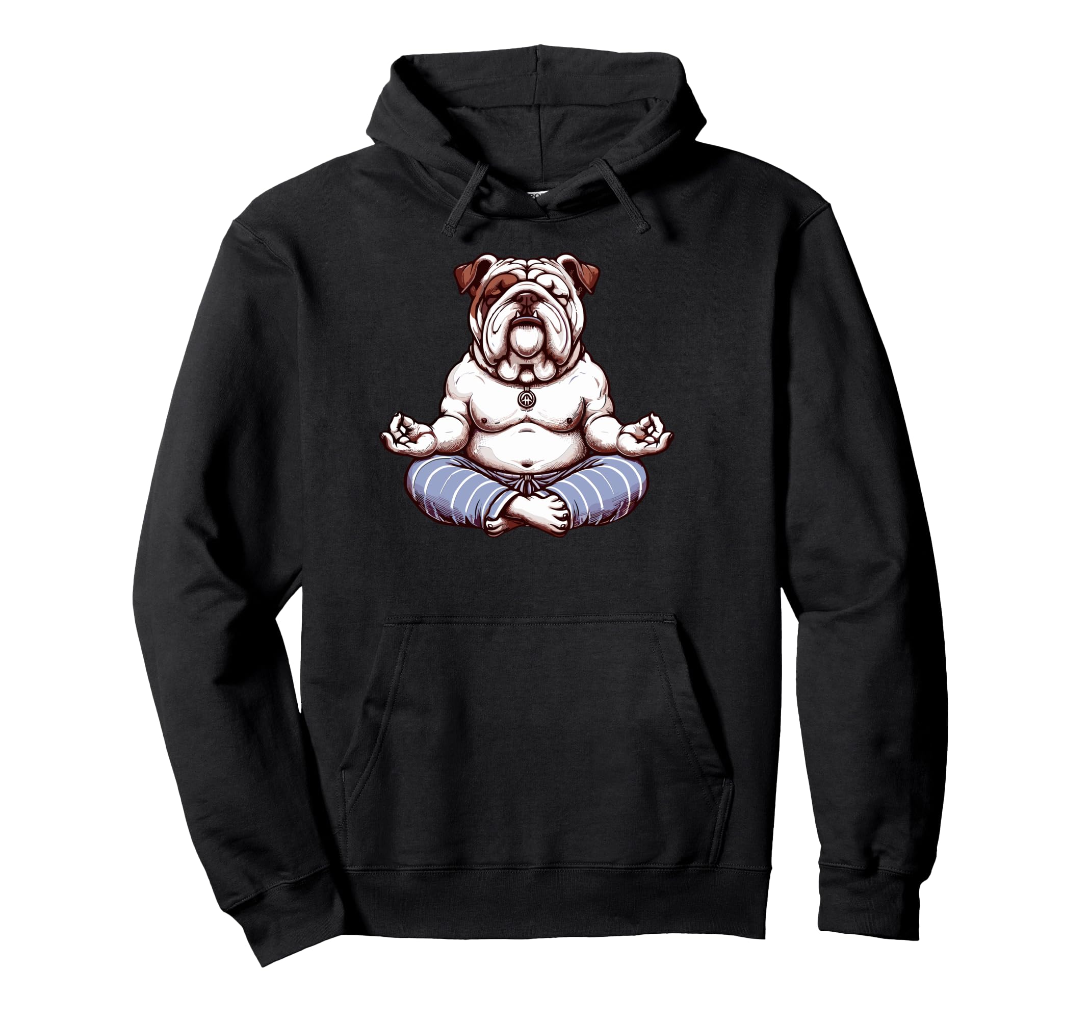Meditation Bulldog Yoga Pose Relaxing Hoodie - Fun Novelty Design Unisex - T-Shirt, Sweatshirt, Hoodie