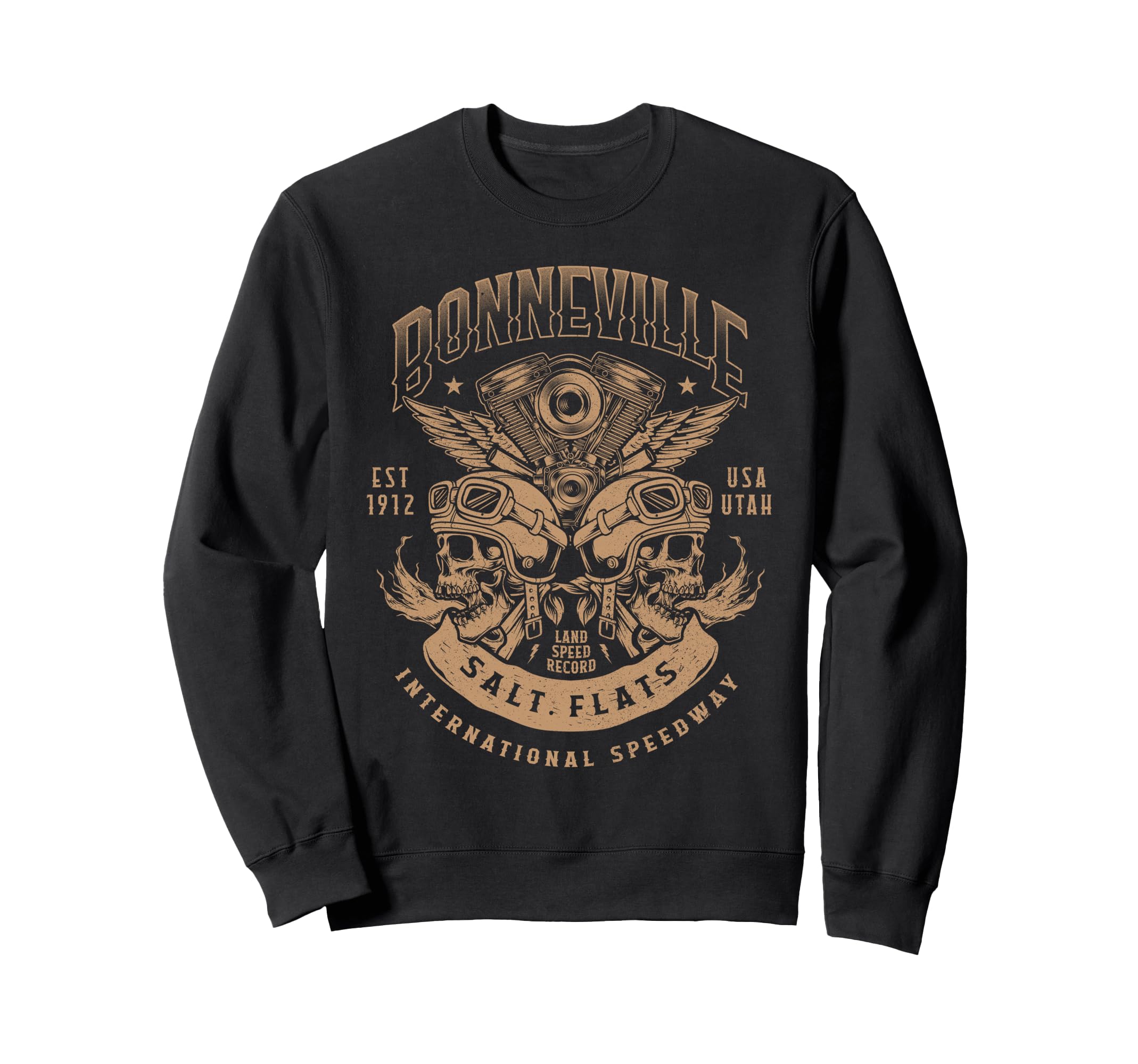 Bonneville Salt Flats Motorcycle Sweatshirt - Trendy Graphic for Adults - T-Shirt, Sweatshirt, Hoodie