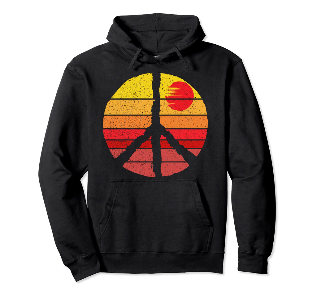 Peace Sign Distressed Sunset Peace Hoodie - Unique Graphic Unisex - T-Shirt, Sweatshirt, Hoodie