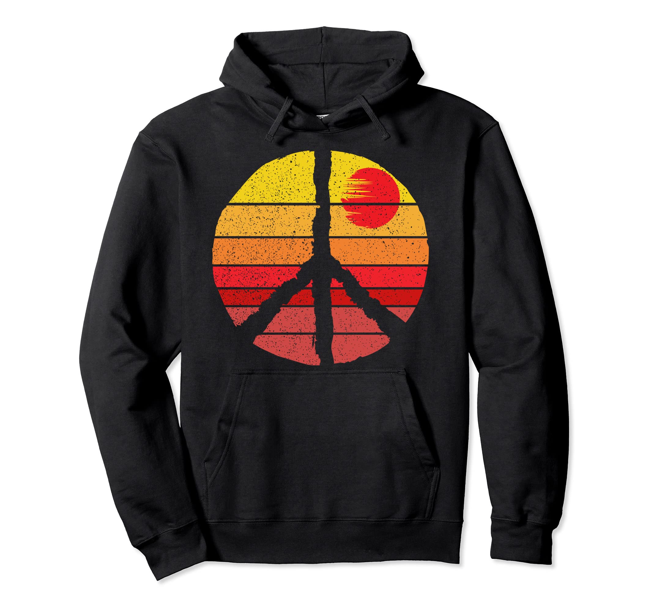 Peace Sign Distressed Sunset Peace Hoodie - Unique Graphic Unisex - T-Shirt, Sweatshirt, Hoodie