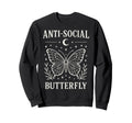 Anti Social Butterfly White Line Sweatshirt - Streetwear Style Men Women - T-Shirt, Sweatshirt, Hoodie