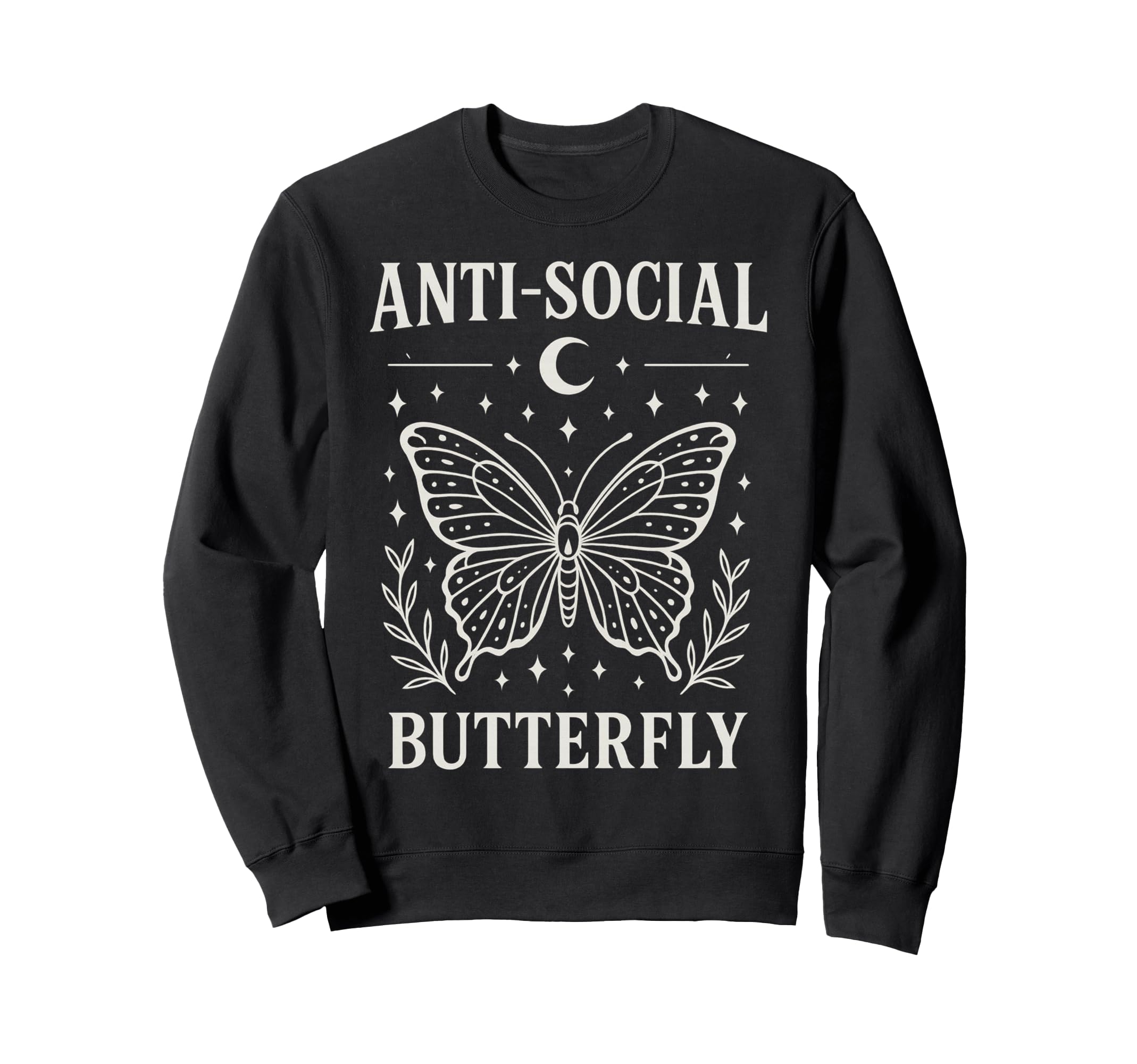 Anti Social Butterfly White Line Sweatshirt - Streetwear Style Men Women - T-Shirt, Sweatshirt, Hoodie