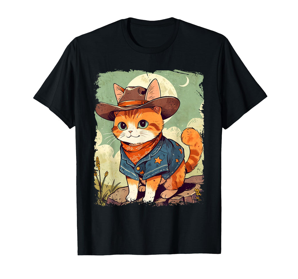 Meowdy Funny Country Side Cat Hat T-Shirt - Custom Art Print for Adults - T-Shirt, Sweatshirt, Hoodie