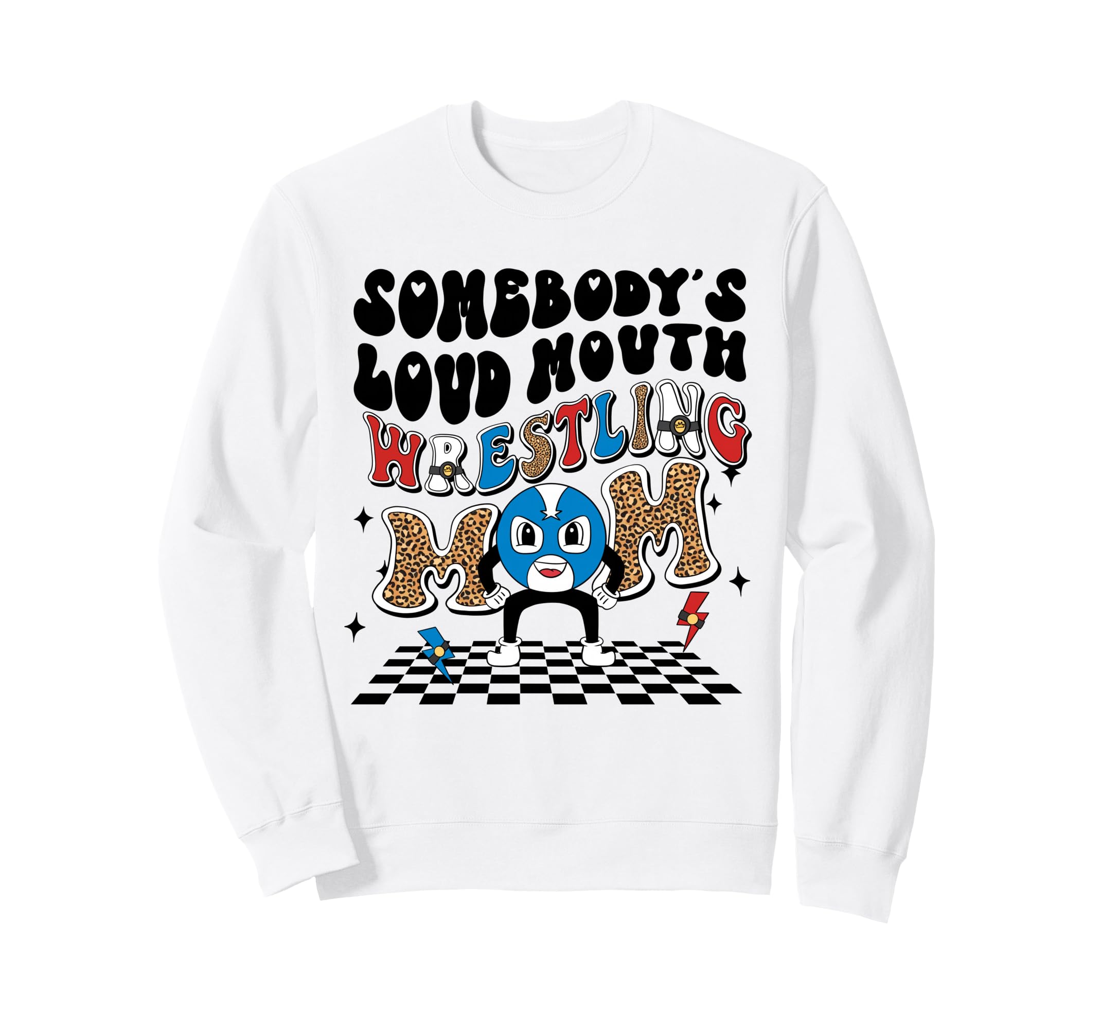 Wrestling Mom Leopard Sports Sweatshirt - Fun Novelty Design for Adults - T-Shirt, Sweatshirt, Hoodie