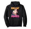 Roller Skating Rollin My Homies Hoodie - Custom Art Print for Adults - T-Shirt, Sweatshirt, Hoodie