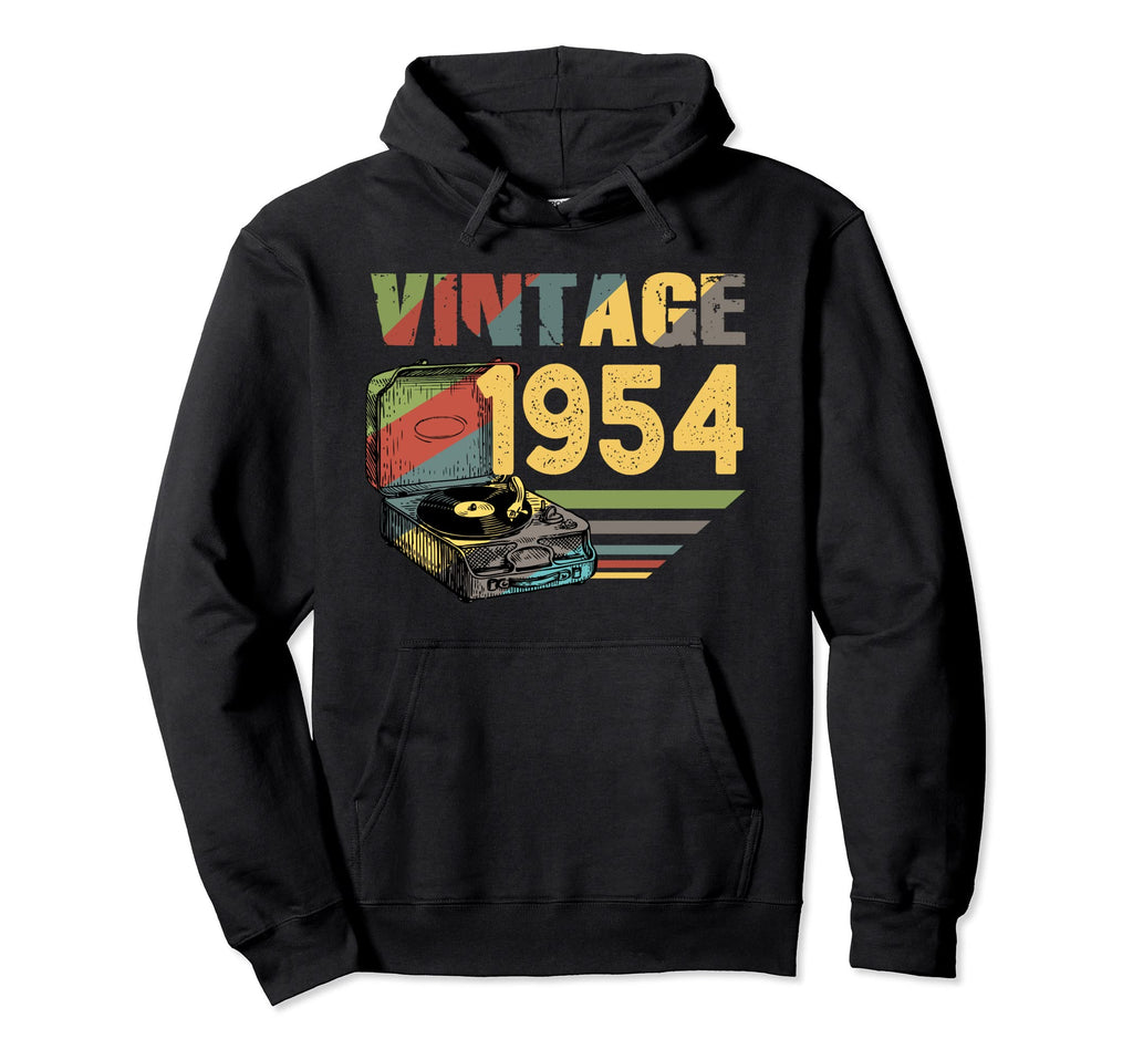 1954 66Th Record Players Lover Vinyl Hoodie - Unique Graphic Men Women - T-Shirt, Sweatshirt, Hoodie