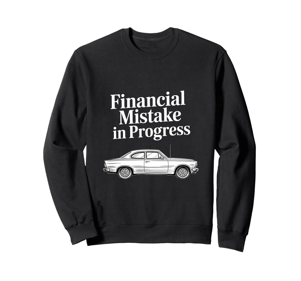Funny Financial Mistake Progress Sweatshirt - Novelty Apparel for Adults - T-Shirt, Sweatshirt, Hoodie