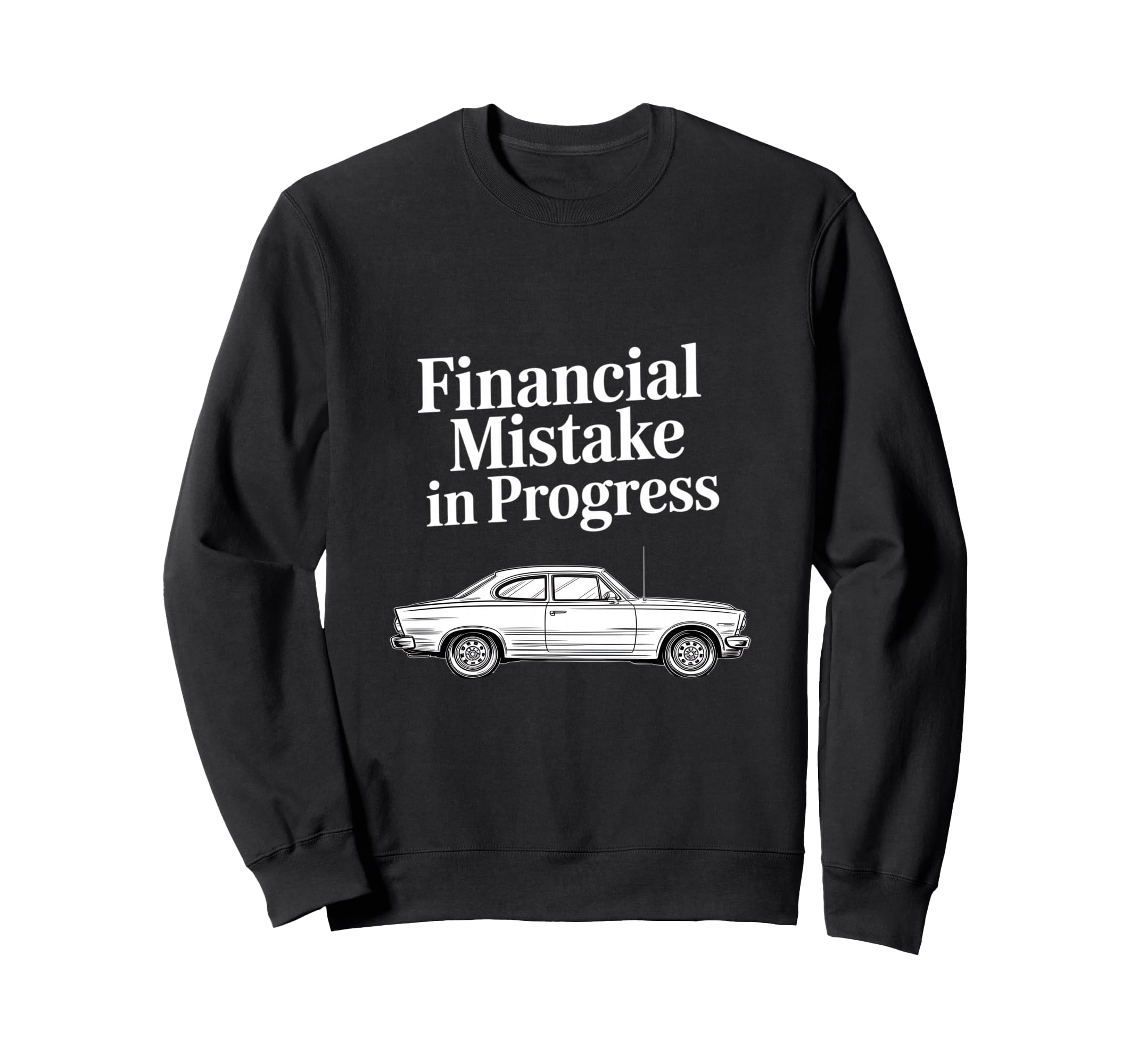 Funny Financial Mistake Progress Sweatshirt - Novelty Apparel for Adults - T-Shirt, Sweatshirt, Hoodie