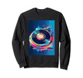 Vinyl Record Player Dj Music Sweatshirt - Minimalist Print Men Women - T-Shirt, Sweatshirt, Hoodie