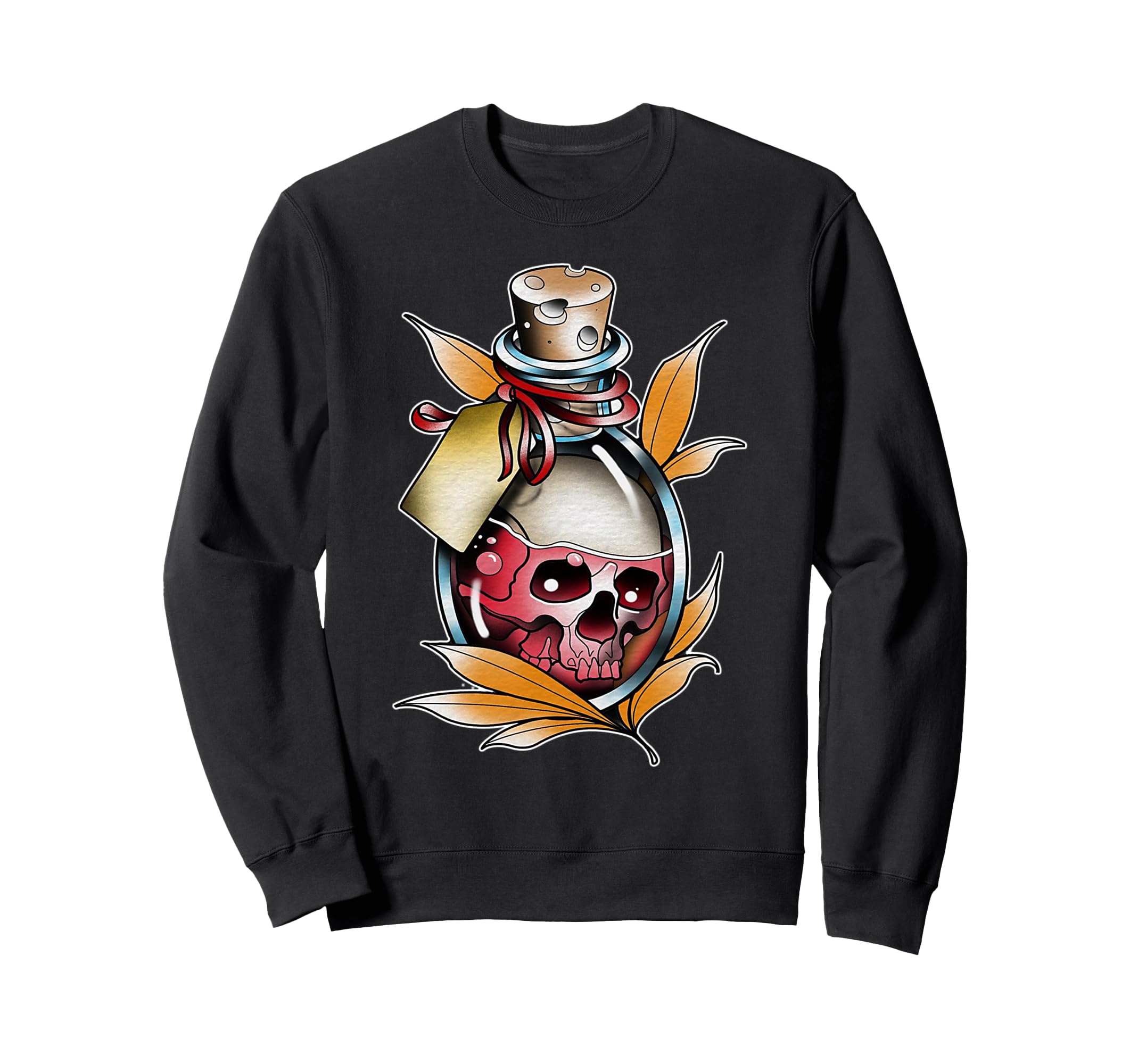 Skull Potion Poison Bottle Neo Sweatshirt - Minimalist Print Men Women - T-Shirt, Sweatshirt, Hoodie