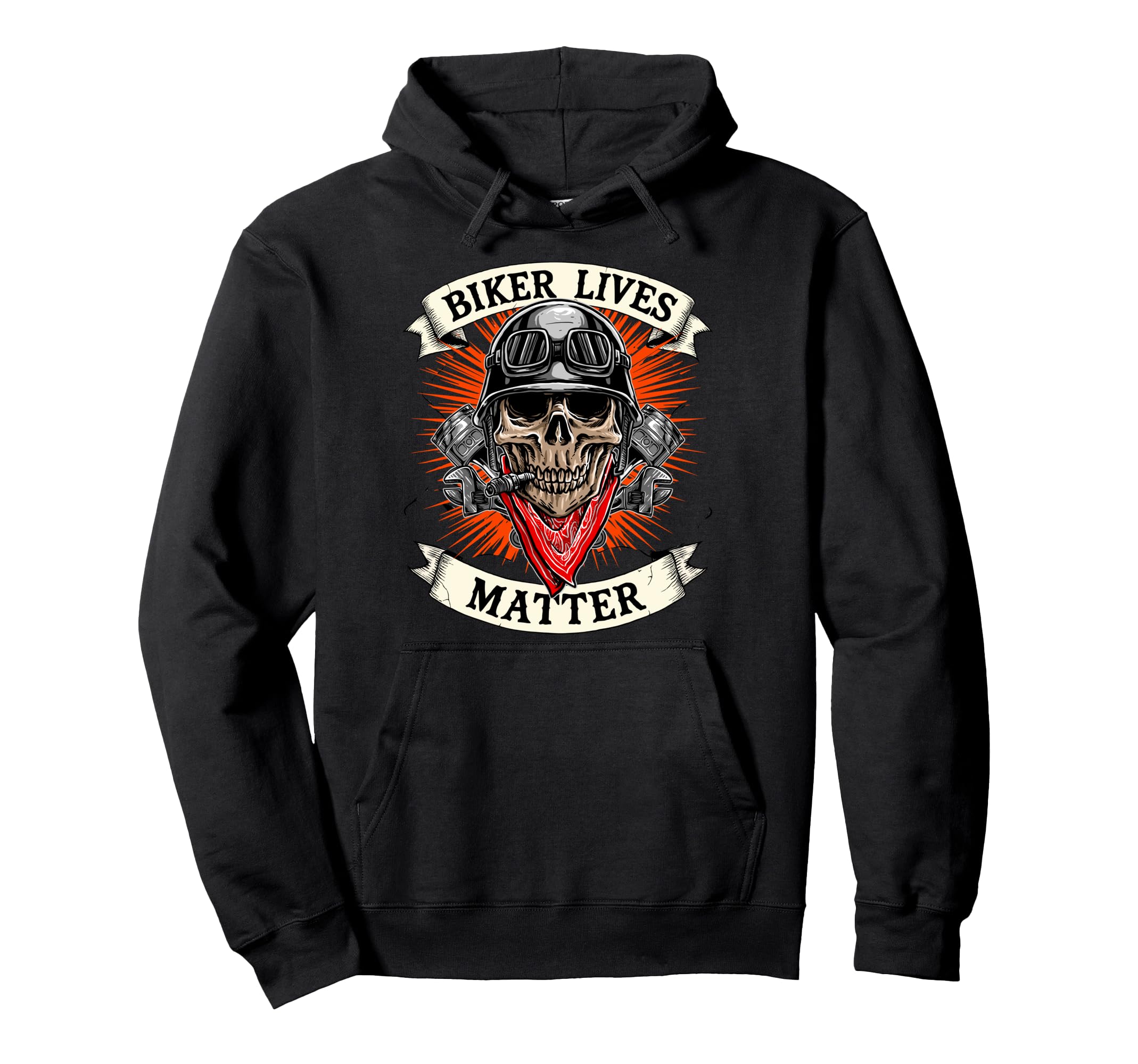 Skull Biker Lives Matter Motorcycles Hoodie - Aesthetic Graphic Unisex - T-Shirt, Sweatshirt, Hoodie