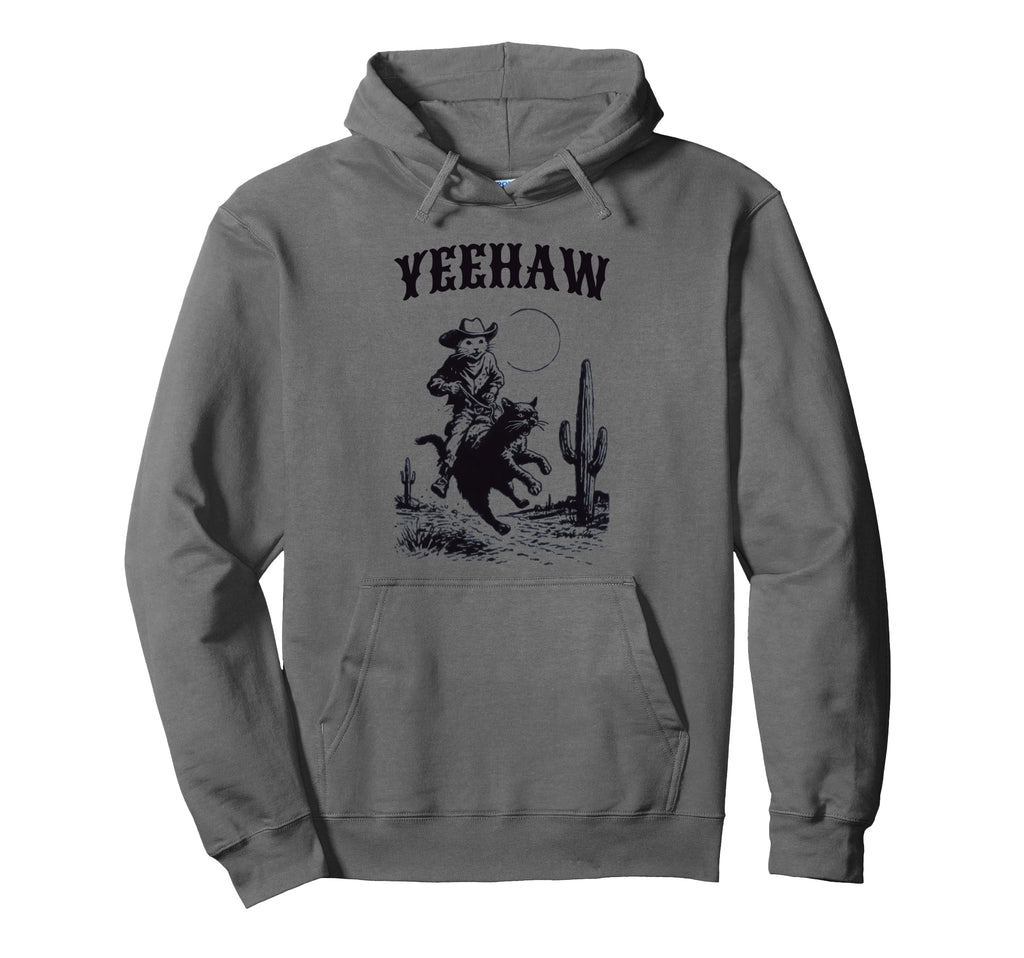 Cowboy Mouse Riding Cat Western Rodeo Hoodie - Streetwear Style Unisex - T-Shirt, Sweatshirt, Hoodie