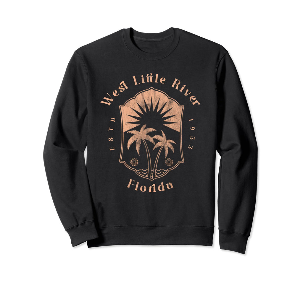 West Little River Florida Surfer Sweatshirt - Graphic Print for Adults - T-Shirt, Sweatshirt, Hoodie