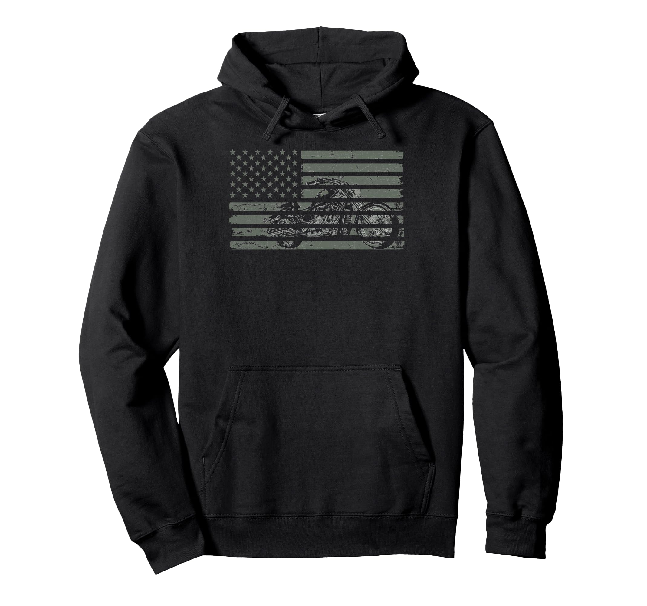 Us Flag Biker Riding Lover Motorcycle Hoodie - Custom Art Print for Adults - T-Shirt, Sweatshirt, Hoodie