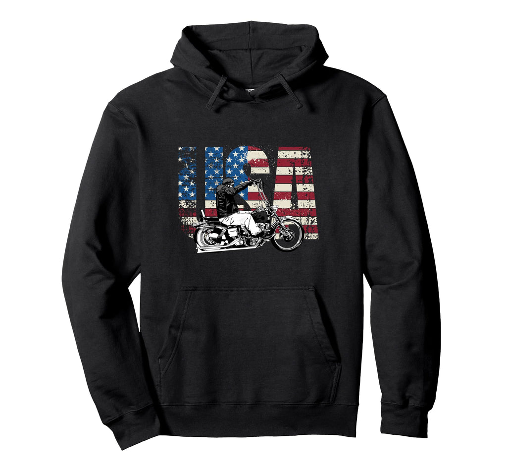 Motorcycle Usa Motorcycle Hoodie - Fun Novelty Design Unisex - T-Shirt, Sweatshirt, Hoodie